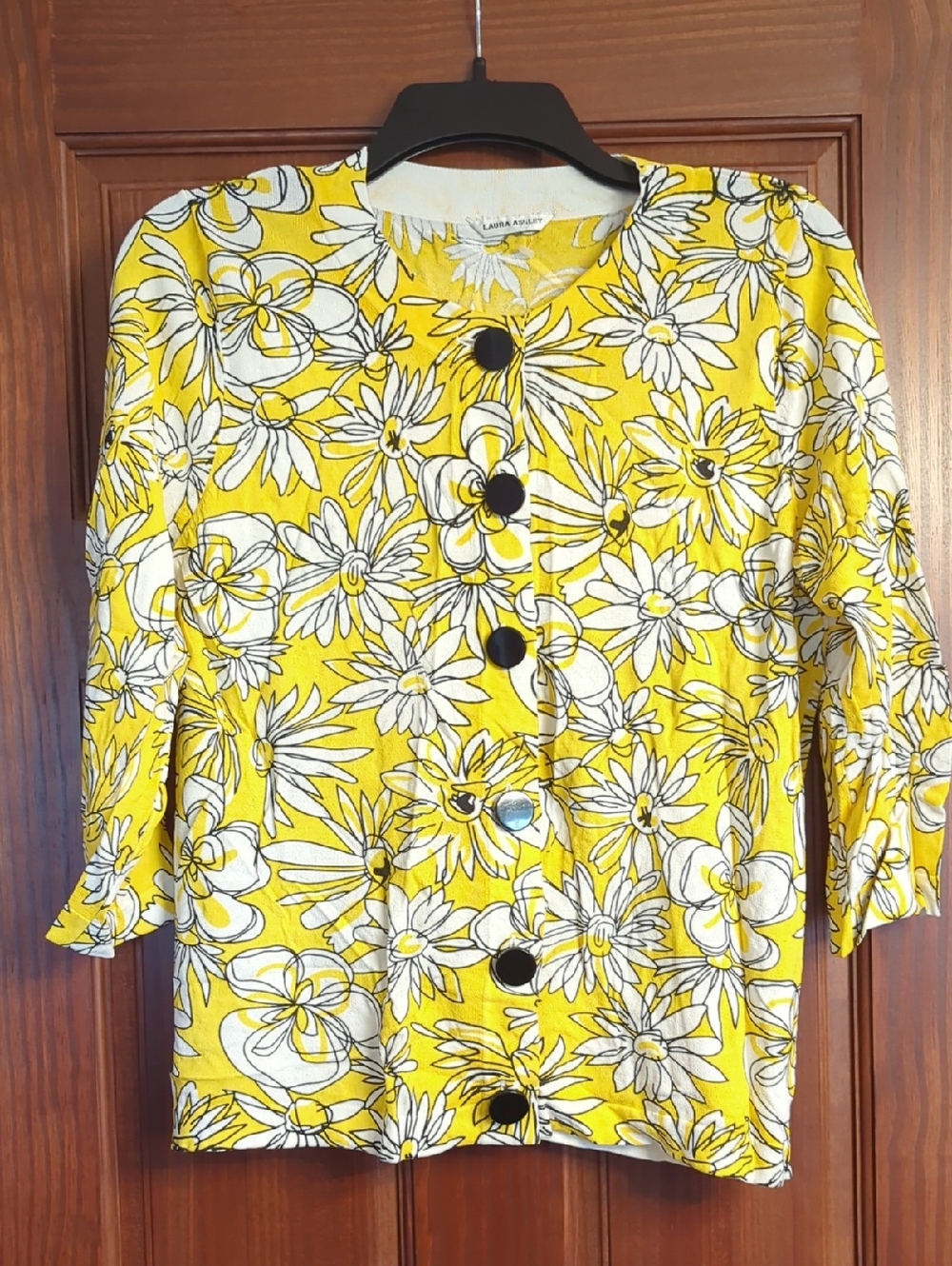 Yellow Floral Button-Front Top